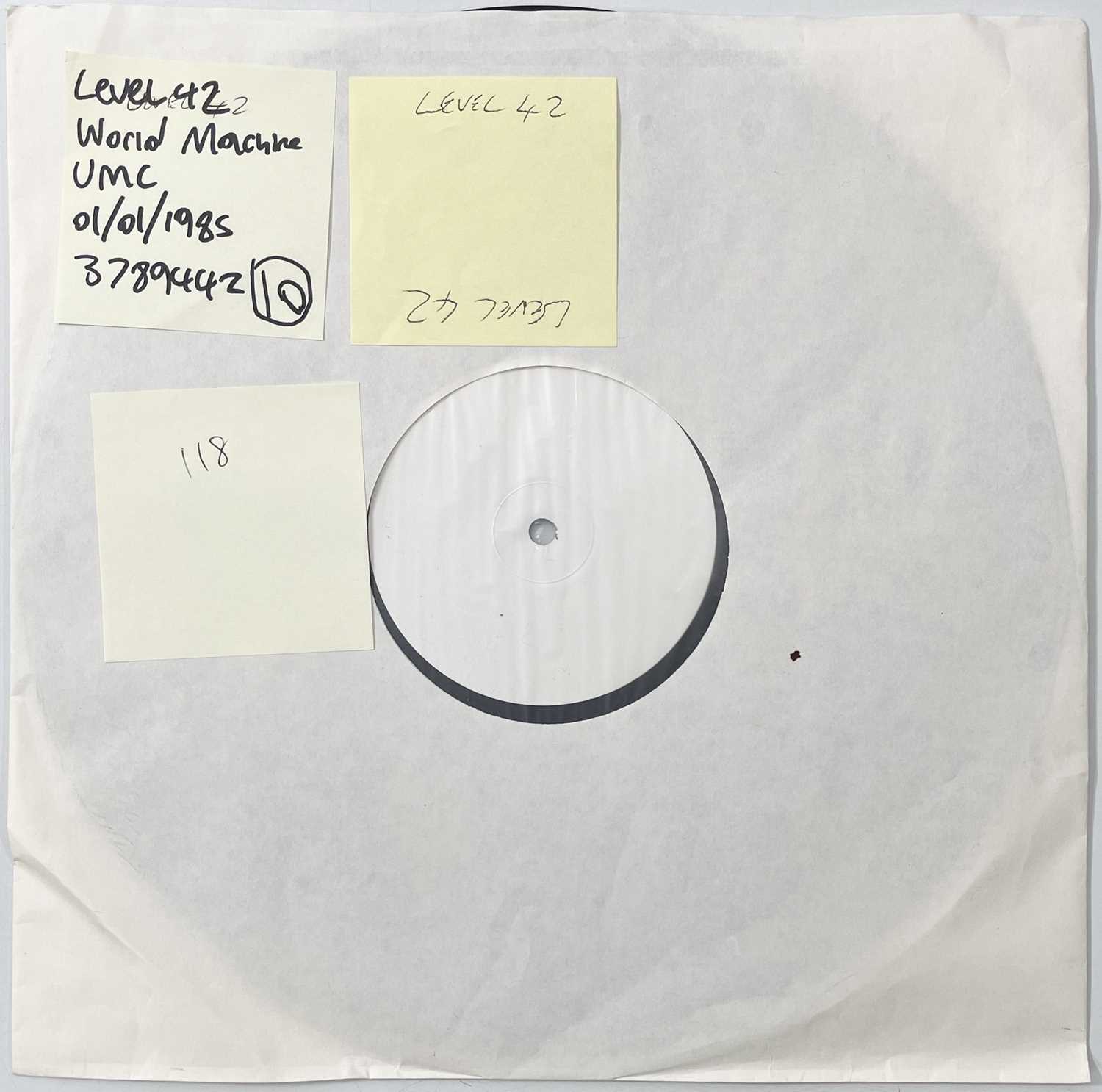 Lot 137 - LEVEL 42 - WORLD MACHINE (1982, 3789442) WHITE LABEL TEST PRESSING.