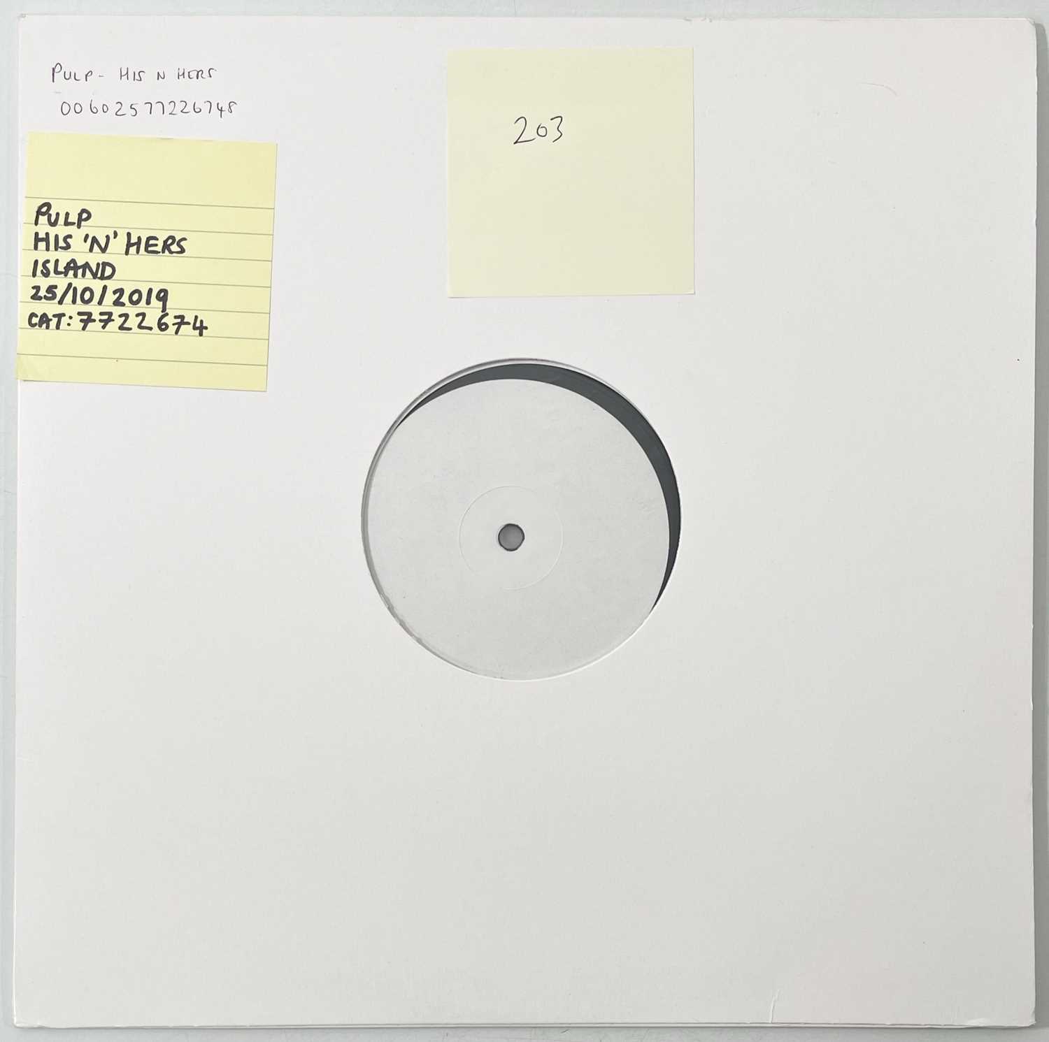 Lot 158 - PULP - HIS N HERS (2019, 7722674) WHITE LABEL TEST PRESSING.