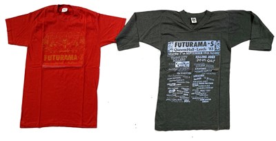 Lot 372 - TWO FUTURAMA FESTIVAL CIRCA 1980S ORIGINAL T-SHIRTS (POST-PUNK, GOTH ROCK)