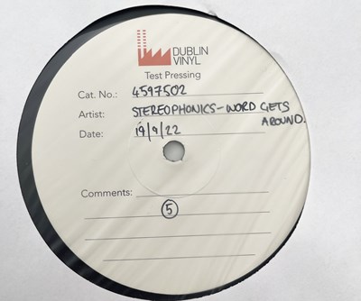 Lot 169 - STEREOPHONICS - WORD GETS AROUND -(2022, 4597502) WHITE LABEL TEST PRESSING.