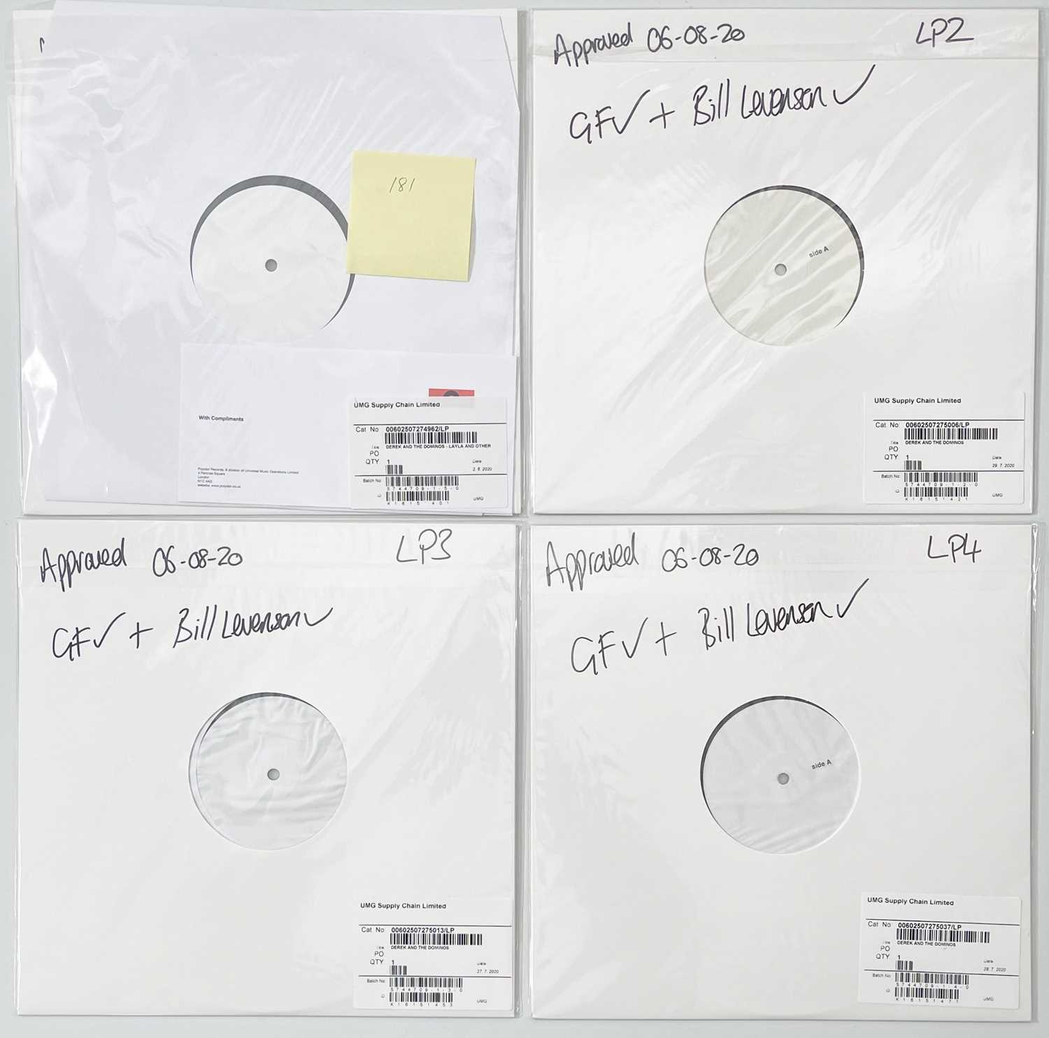 Lot 174 - DEREK AND THE DOMINOS - LAYLA  (2020) WHITE LABEL TEST PRESSING.