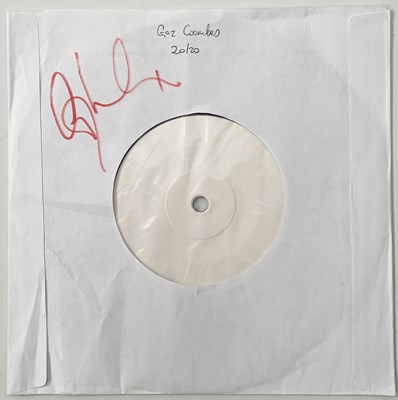 Lot 105 - GAZ COOMBES - 20/20 - SIGNED 7" WHTE LABEL TEST PRESSING.