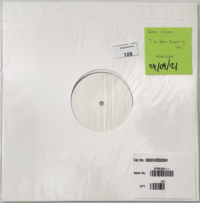Lot 108 - ROBBIE WILLIAMS - I'VE BEEN EXPECTING YOU (2021) WHITE LABEL TEST PRESSING.