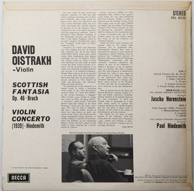 Lot 100 - DAVID OISTRAKH - BRUCH / HINDEMITH (DECCA SXL6035 ED1)