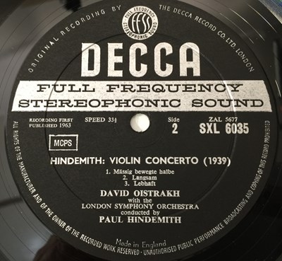 Lot 100 - DAVID OISTRAKH - BRUCH / HINDEMITH (DECCA SXL6035 ED1)