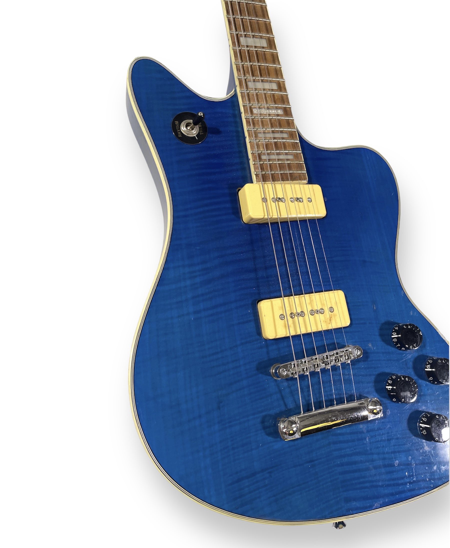 Lot 275 HUTCHINS BLUE 6STRING ELECTRIC GUITAR.