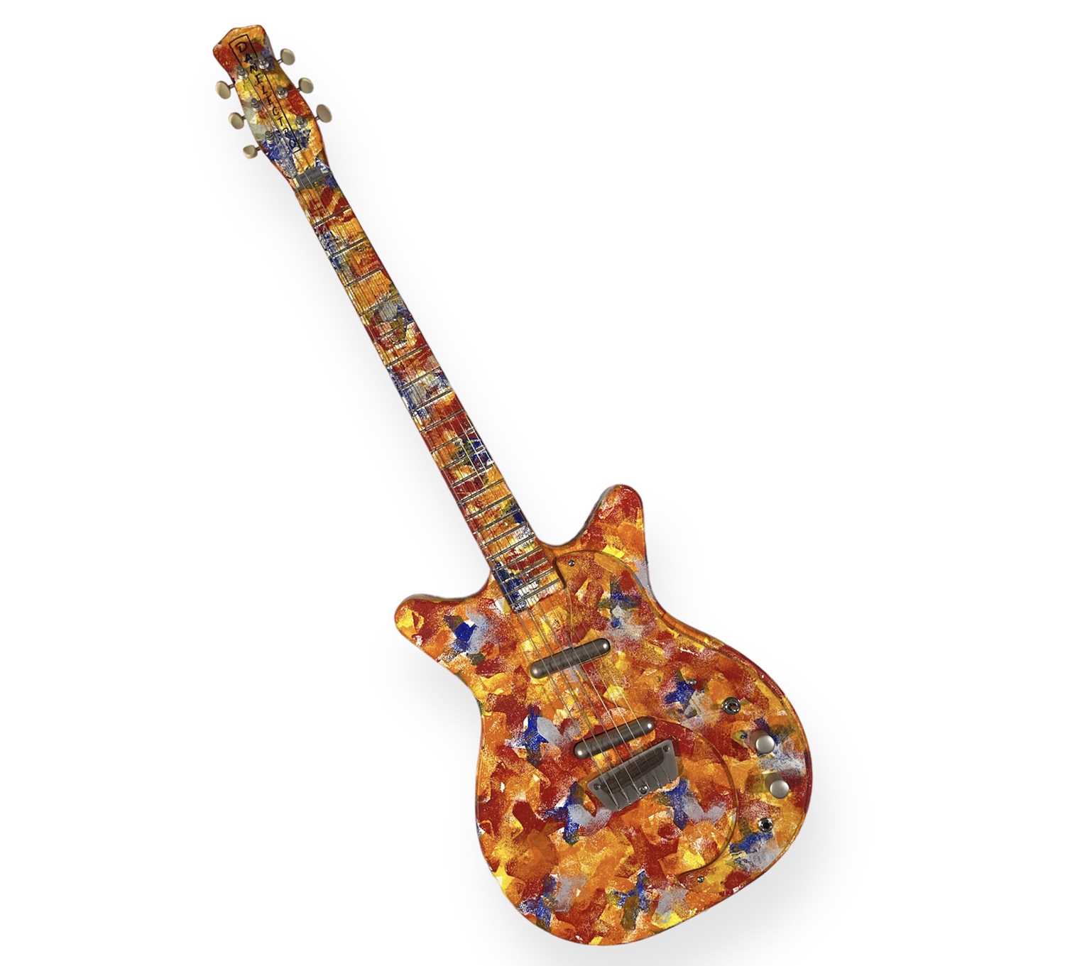 Lot 280 - 2010 DANELECTRO '59 DC LIMITED EDITION HAND PAINTED PSYCHECEDELIC GUITAR, SERIAL NO: 1059O00989.