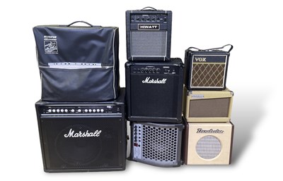 Lot 28 - EIGHT GUITAR AMPLIFIERS - MARSHALL / VOX / HIWATT / DANELECTRO.