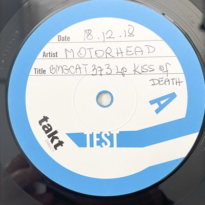 Lot 118 - MOTORHEAD - KISS OF DEATH (BMGCAT373LP) WHITE LABEL TEST PRESSING.