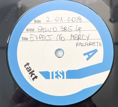 Lot 121 - NAZARETH - EXPECT NO MERCY WHITE LABEL TEST PRESSING.