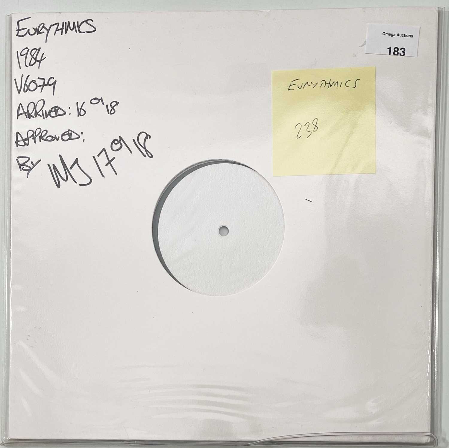 Lot 183 - EURYTHMICS - 1984.. - WHITE LABEL TEST PRESSING (2018 RSD)