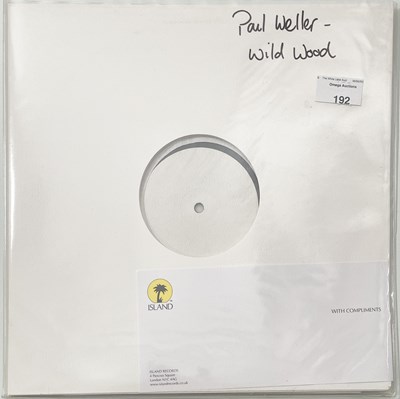 Lot 192 - PAUL WELLER - WILD WOOD (2016 RE) WHITE LABEL TEST PRESSING.