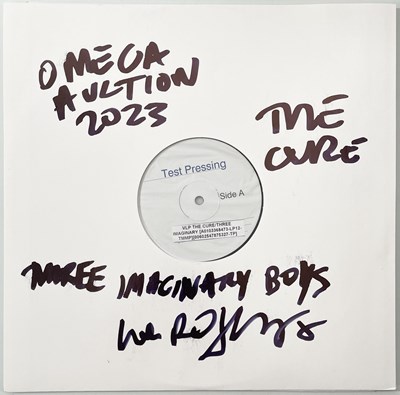 Lot 211 - THE CURE - THREE IMAGINARY BOYS WHITE LABEL TEST PRESSING SIGNED BY ROBERT SMITH.