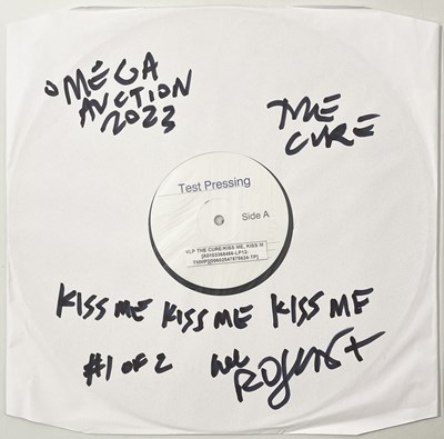 Lot 217 - THE CURE - KISS ME, 2XLP (2022) WHITE LABEL TEST PRESSING BOTH SIGNED BY ROBERT SMITH.