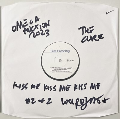 Lot 217 - THE CURE - KISS ME, 2XLP (2022) WHITE LABEL TEST PRESSING BOTH SIGNED BY ROBERT SMITH.