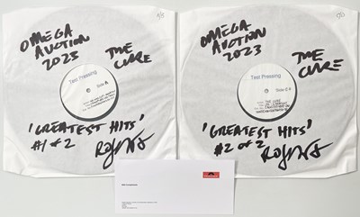 Lot 218 - THE CURE - 2XLP GREATEST HITS WHITE LABEL TEST PRESSING BOTH SIGNED BY ROBERT SMITH.
