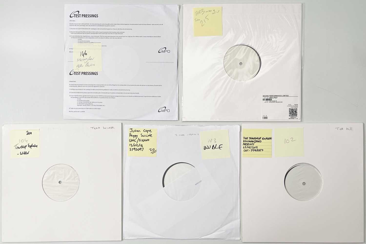 Lot 220 - INDIE / NEW WAVE WHITE LABEL PACK INC TEARDROP EXPLODES / JULIAN COPE.