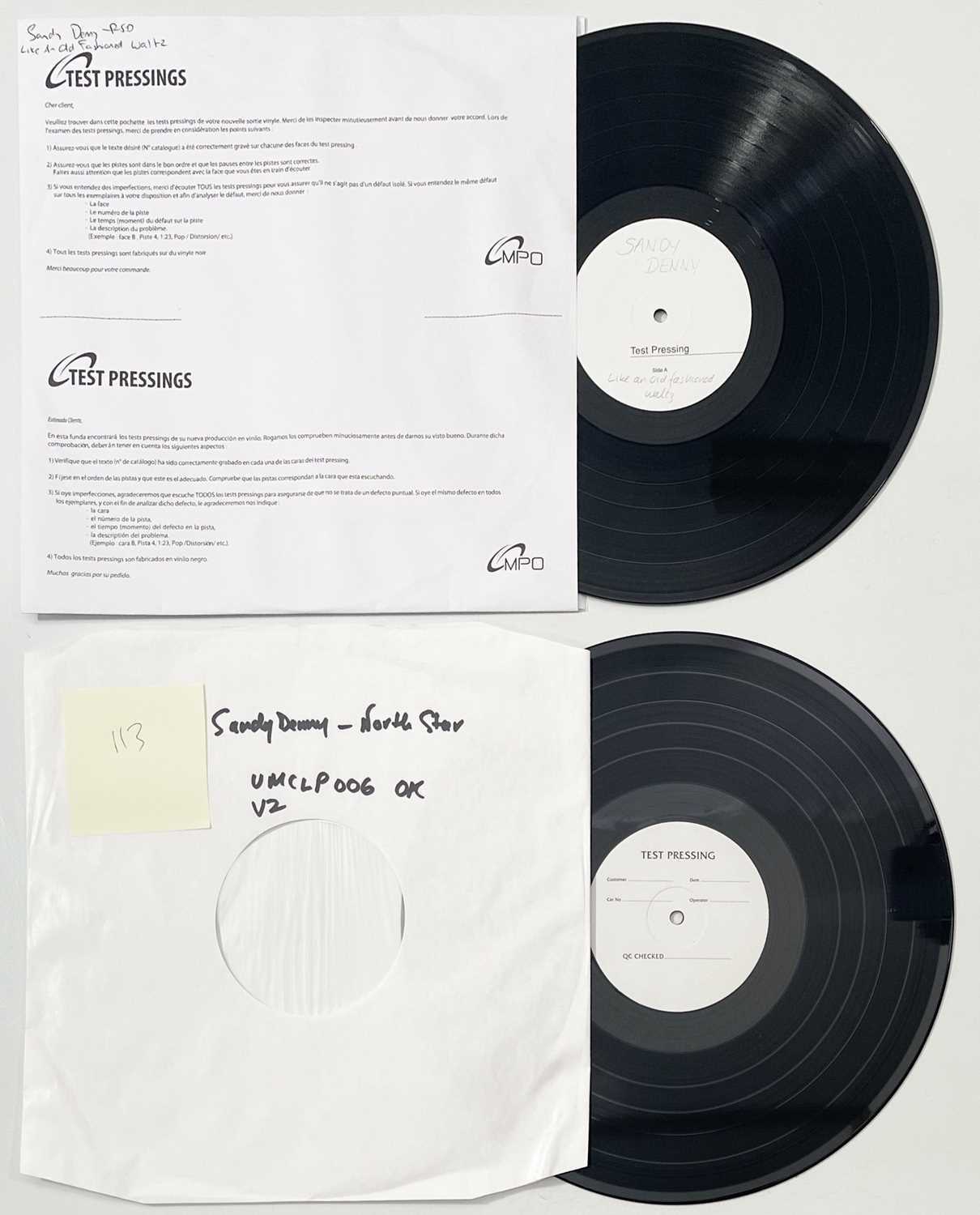 Lot 221 - SANDY DENNY - WHITE LABEL TEST PRESSING.