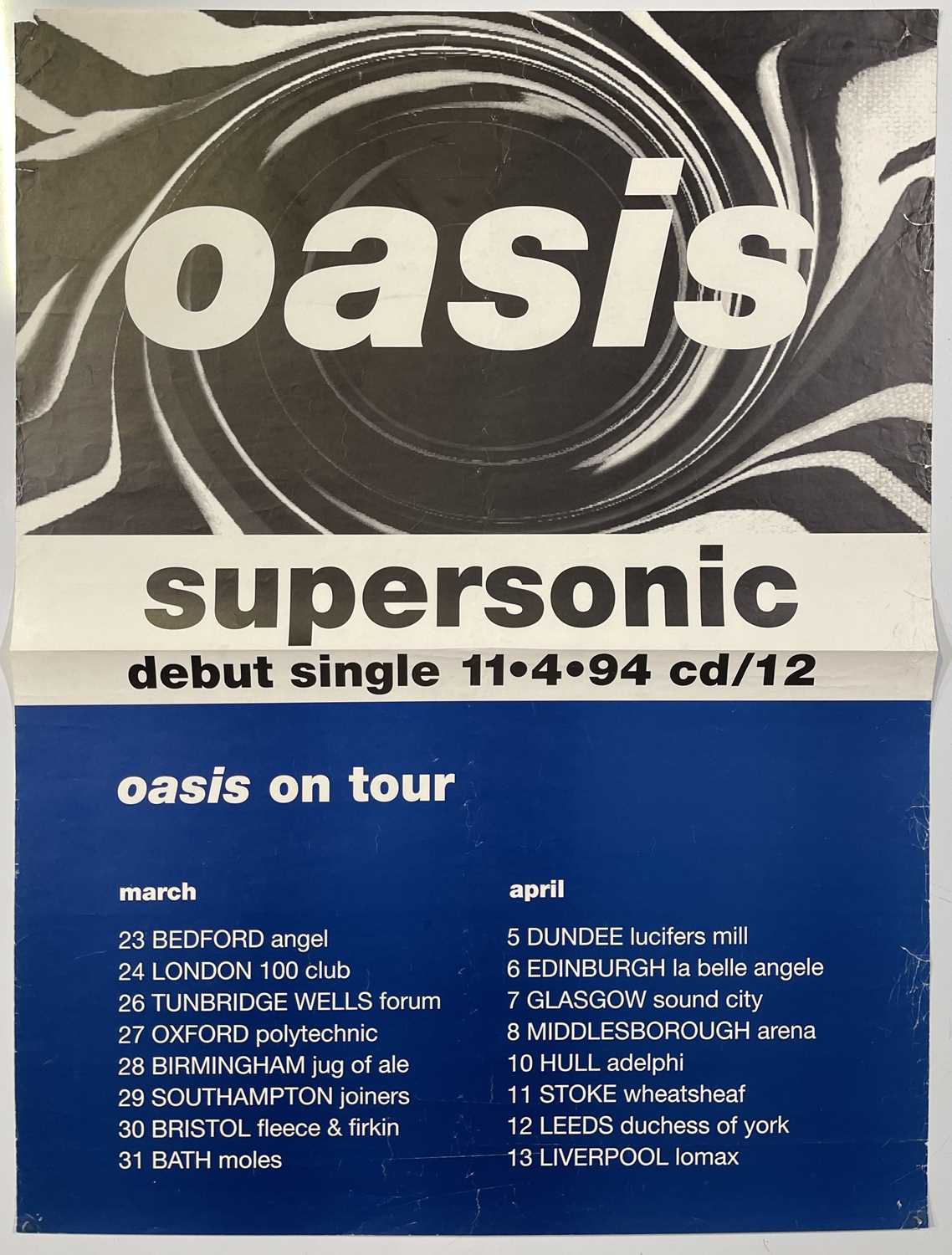 Lot 520 - OASIS - 1994 SUPERSONIC TOUR POSTER.