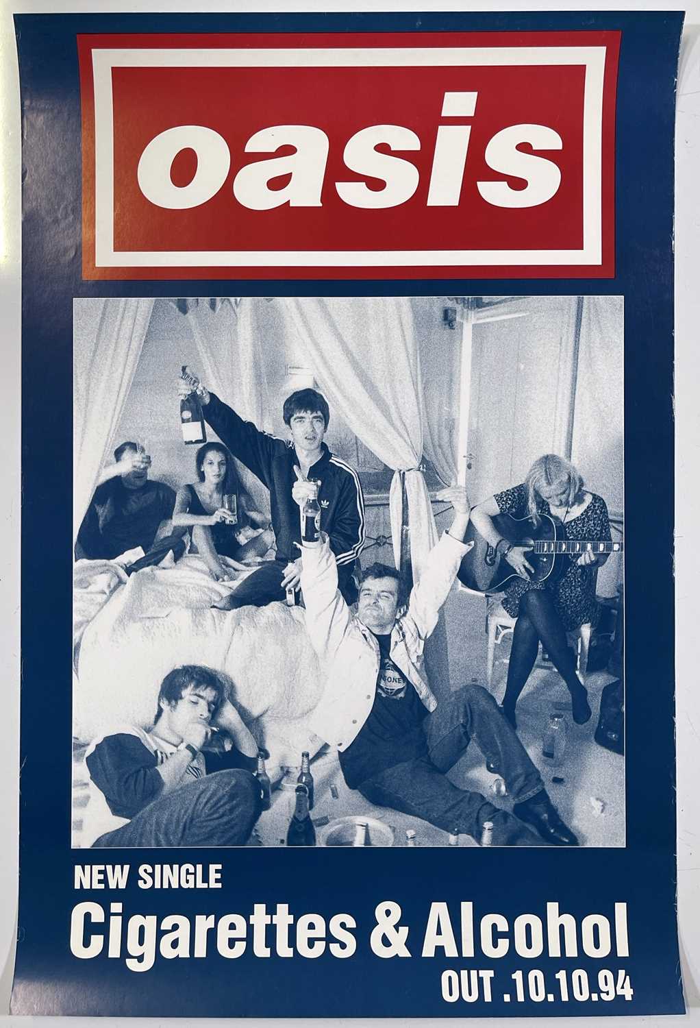 Lot 522 - OASIS CIGARETTES AND ALCOHOL PROMOTIONAL POSTER.