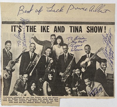 Lot 260 - SOUL STARS - IKE AND TINA TURNER AND IKETTES - AUTOGRAPHS.
