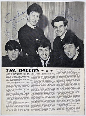 Lot 270 - THE HOLLIES - SIGNED MAGAZINE CUTTING INC GRAHAM NASH.