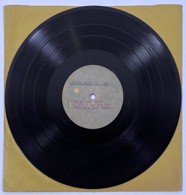 Lot 278 - JIMMY WEBB - AUTOGRAPH AND 10" JOBETTE ACETATE RECORDING.