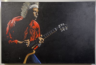 Lot 60 - JOHN LUCAS - ORIGINAL PAINTING - KEITH RICHARDS.