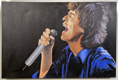 Lot 62 - JOHN LUCAS - ORIGINAL PAINTING - MICK JAGGER.