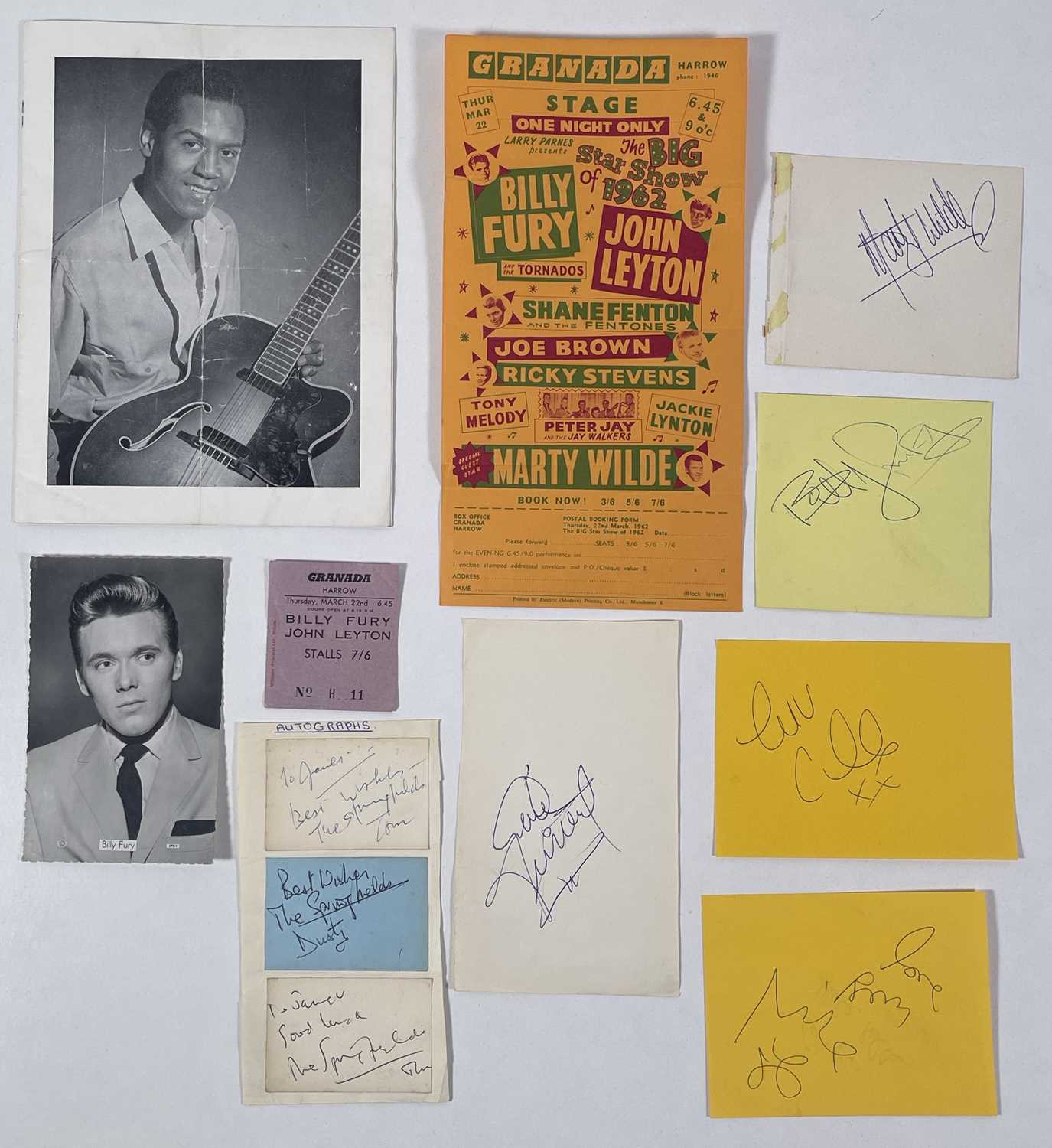 Lot 288 - AUTOGRAPHS INC DUSTY SPRINGFIELD / BILLY