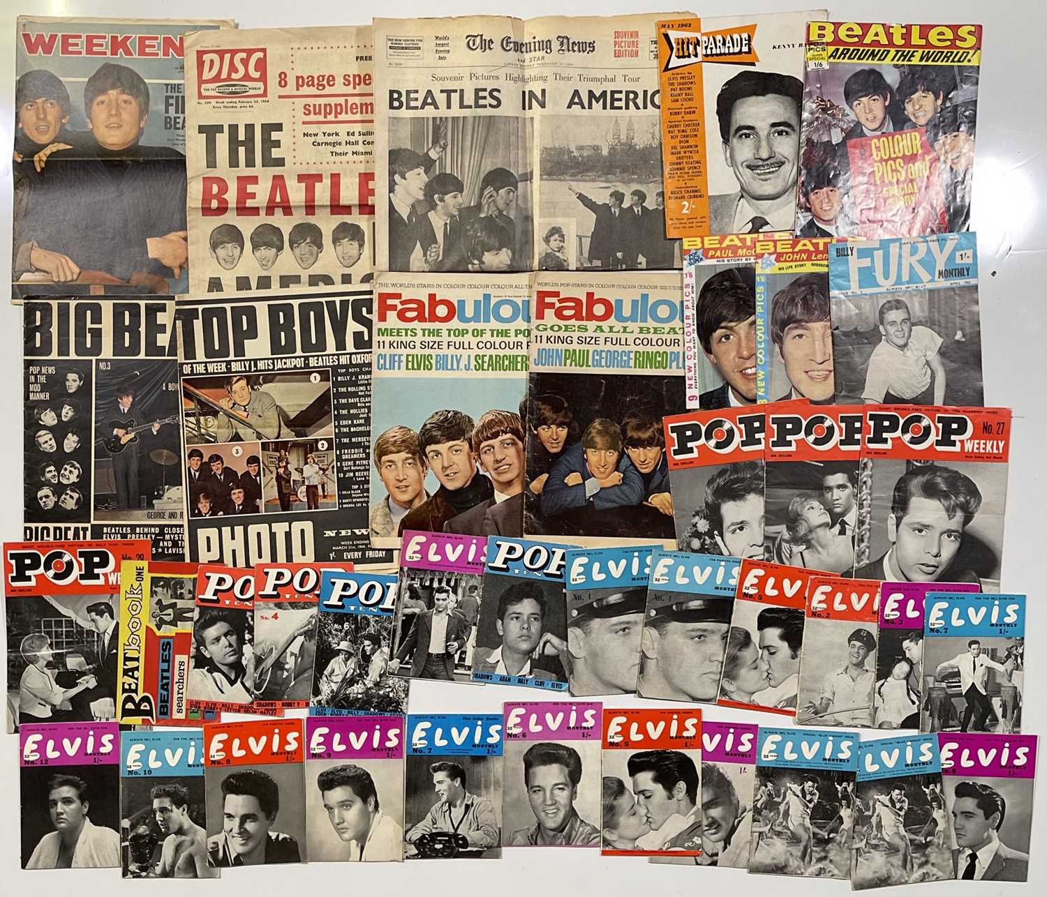 Lot 88 - 1960S MAGAZINES INC DISC WITH BEATLES COVER / BIG BEAT.