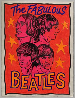 Lot 65 - THE BEATLES - HAND-PAINTED POSTER ART.