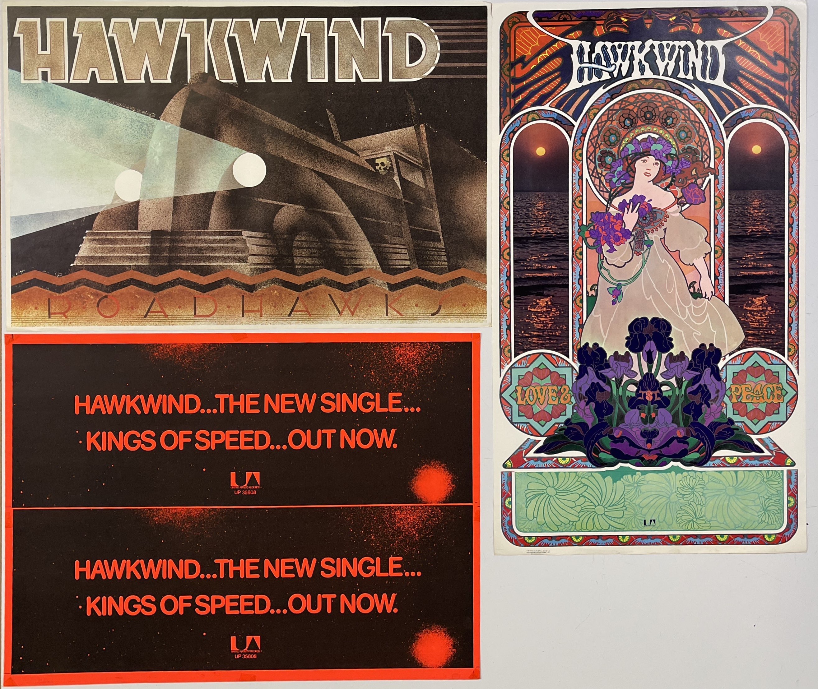 Lot 199 - HAWKWIND - 1970S POSTER COLLECTION.