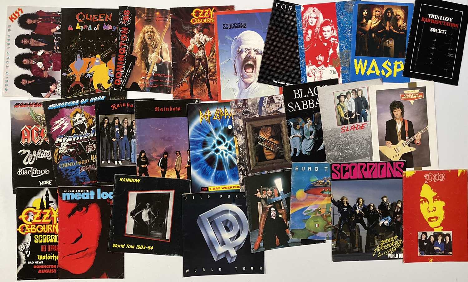 Rock Concert Collection Lot 100 - CONCERT PROGRAMME COLLECTION ROC/METAL/HARD