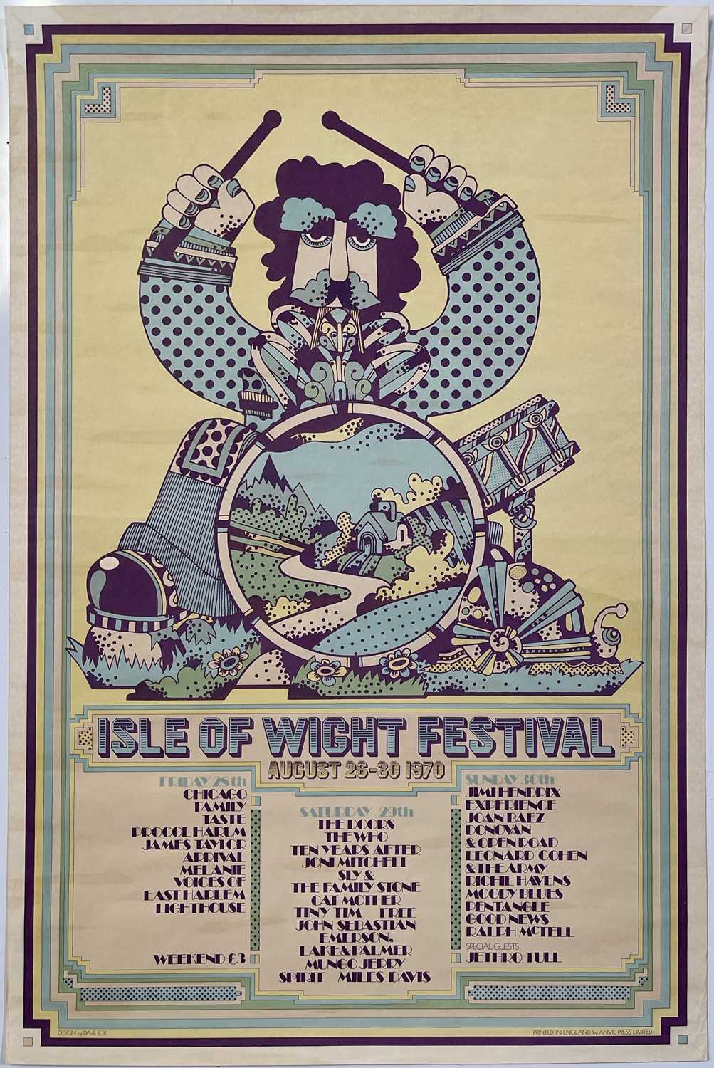 Lot 205 - ISLE OF WIGHT FESTIVAL 1970 - AN ORIGINAL POSTER.