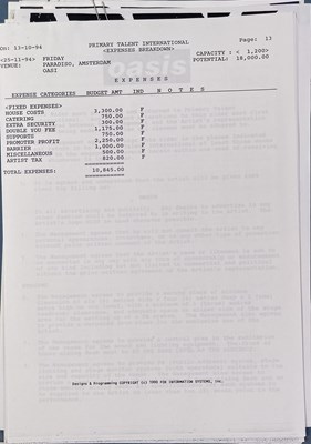 Lot 474 - CONTRACTS AND CONCERT BOOKING ARCHIVE - OASIS.