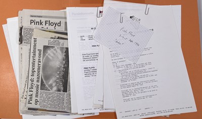 Lot 481 - CONTRACTS AND CONCERT BOOKING ARCHIVE - PINK FLOYD.