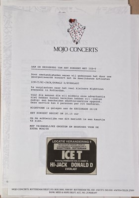 Lot 541 - CONTRACTS AND CONCERT BOOKING ARCHIVE - HIP-HOP ARTISTS INC ICE CUBE/LL COOL J.
