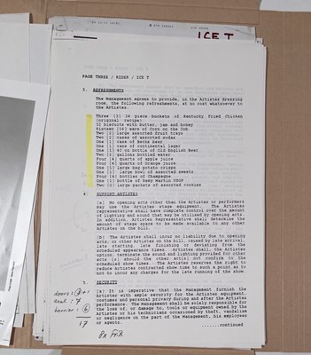 Lot 541 - CONTRACTS AND CONCERT BOOKING ARCHIVE - HIP-HOP ARTISTS INC ICE CUBE/LL COOL J.