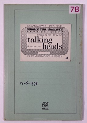 Lot 545 - CONTRACTS AND CONCERT BOOKING ARCHIVE - TALKING HEADS, 1978 INC HANDWRITTEN SET LIST.