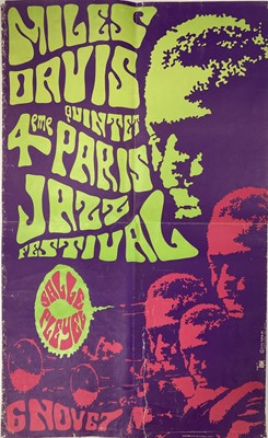Lot 191 - MILES DAVIS 1967 PARIS JAZZ FESTIVAL POSTER