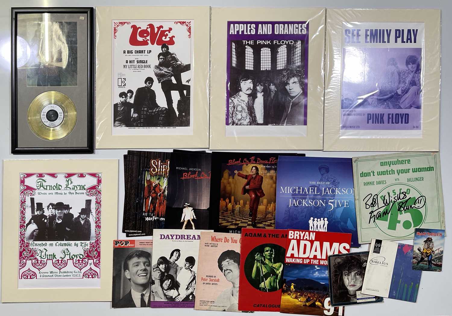 Lot 70 - ASSORTED MUSIC MEMORABILIA - SHOP PROMO ITEMS/BOOKS AND POSTERS.