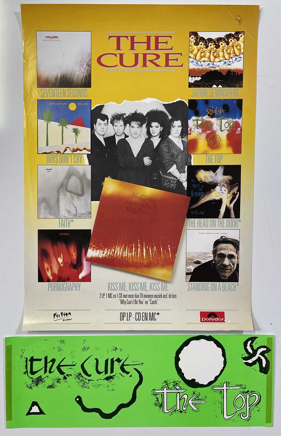 Lot 216 - THE CURE - DISCOGRAPHY POSTER / THE TOP BANNER.