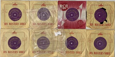 Lot 986 - ELVIS PRESLEY - HMV 7" - ORIGINAL PURPLE/GOLD TEXT COPIES - LARGELY EX CONDITION