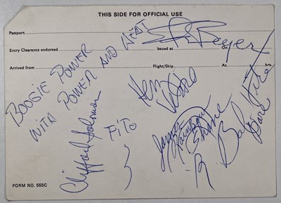 Lot 316 - CANNED HEAT - A FULLY SIGNED CARD.