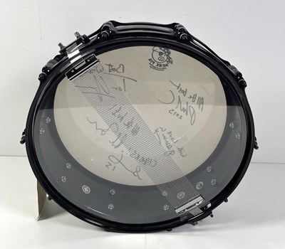 Lot 438 - NEW ORDER - A FULLY SIGNED DRUM SKIN.