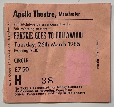 Lot 490 - FRANKIE GOES TO HOLLYWOOD - MEMORABILIA COLLECTION INC POSTER.