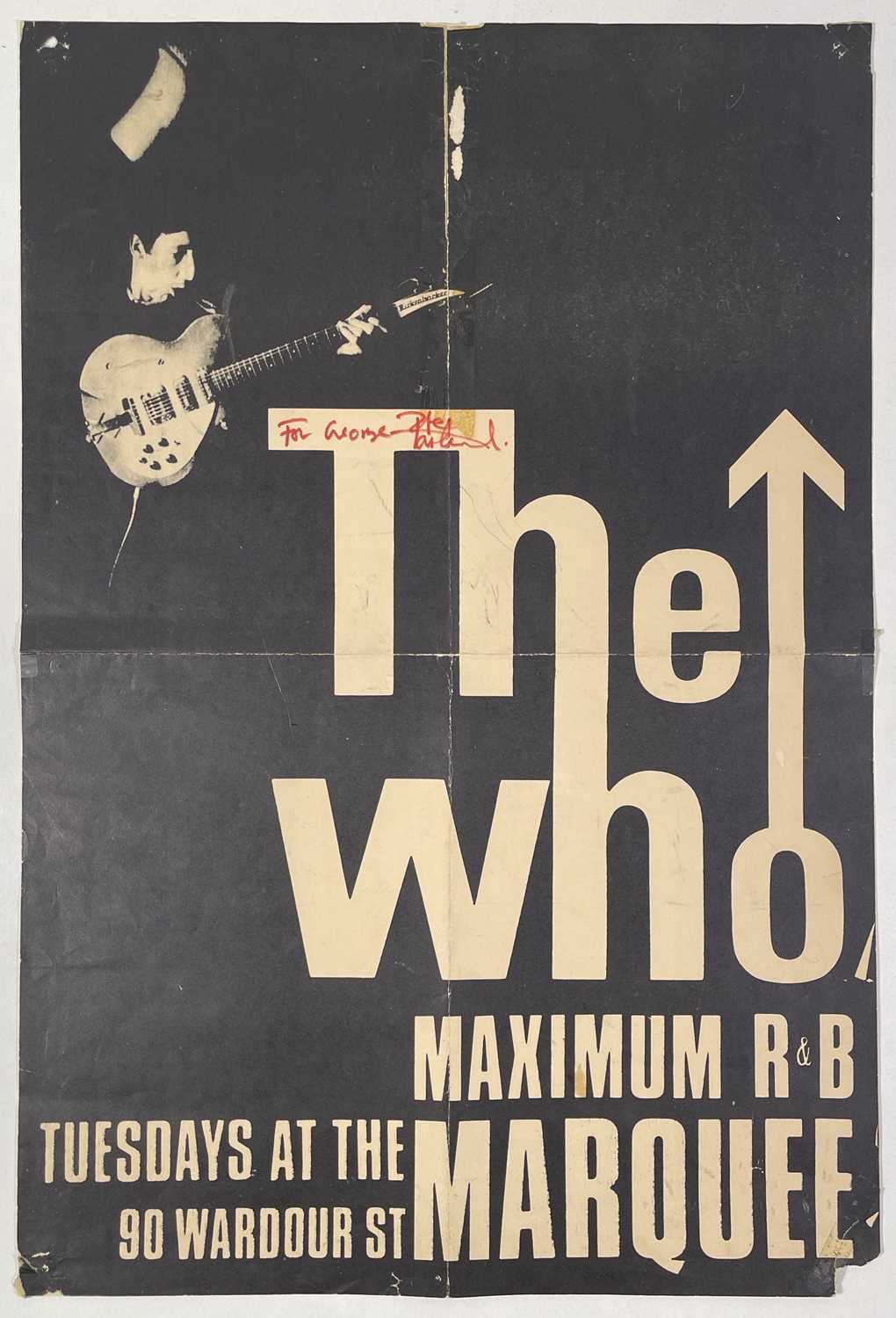 Lot 318 - THE WHO  - A MAXIMUM R&B POSTER SIGNED BY PETE TOWNSHEND.