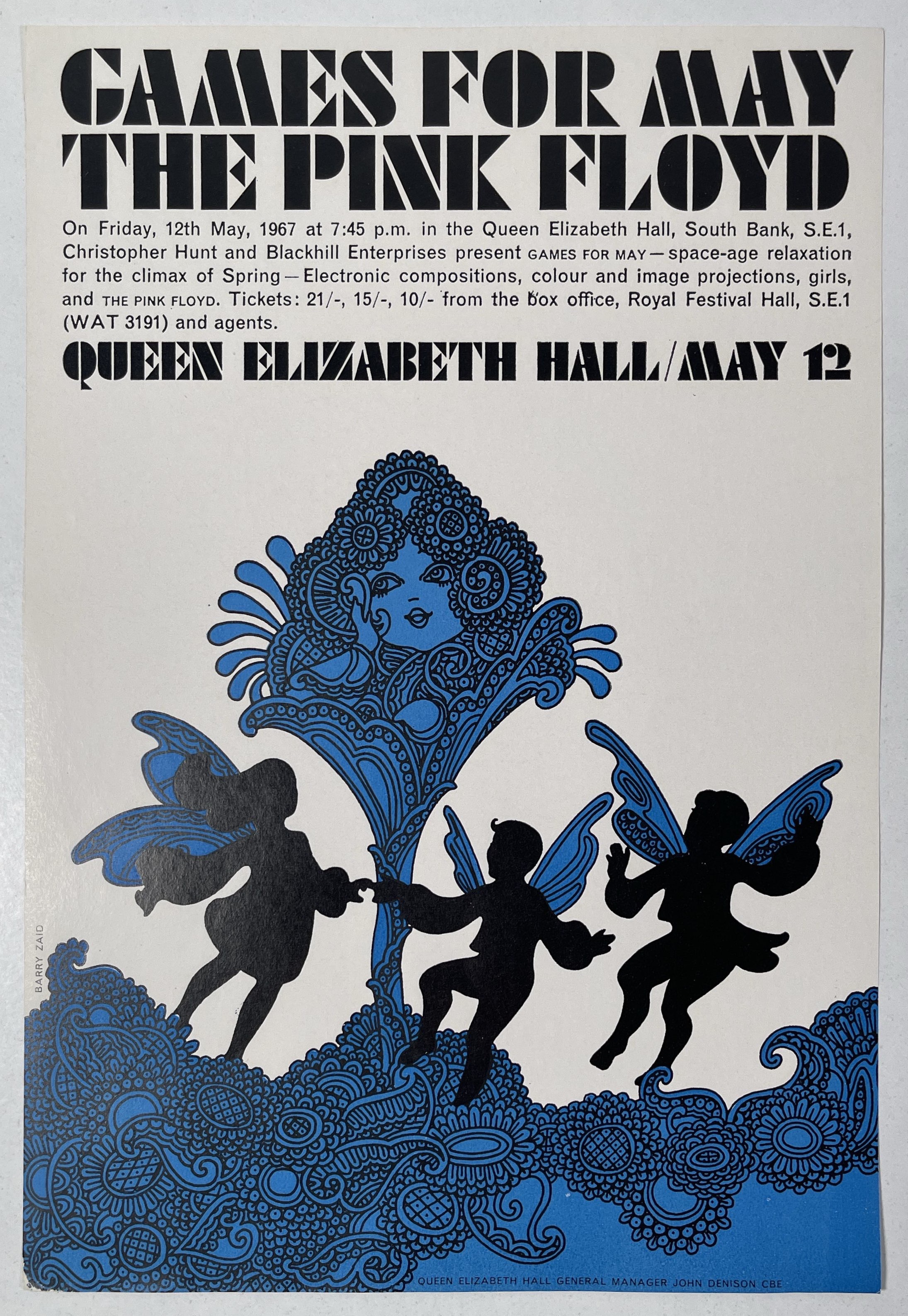 Lot 420 - PINK FLOYD - GAMES FOR MAY ORIGINAL HANDBILL.