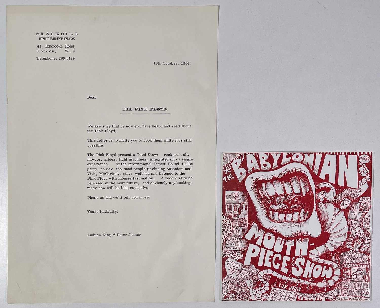 Lot 428 - PINK FLOYD / T.REX - A RARE 1966 PRESS RELEASE AND PROMOTIONAL BOOKLET.